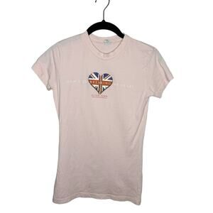 TULTEX / pink Elton John Don't Go Breaking My Heart fitted tee / S